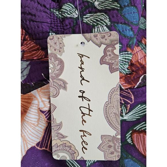 NWT Band of the Free Aimee Purple Floral Puff Sleeve Mini Dress - Picture 4 of 10